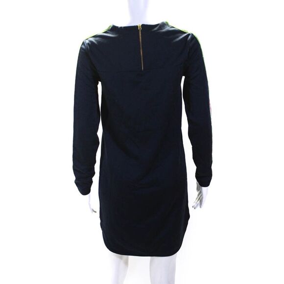 Scotch And Soda Womens Glitter Striped Print Shift Midi Dress Navy Size 14 - Picture 3 of 6